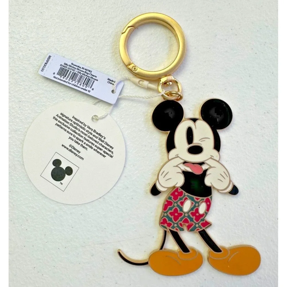 Vera Bradley Disney Silly Mickey Keychain Bag Charm NWT 2024 LE Enamel Collector